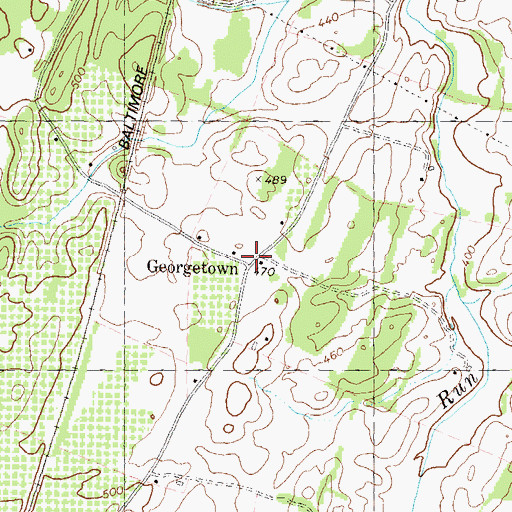 Topographic Map of Georgetown, WV