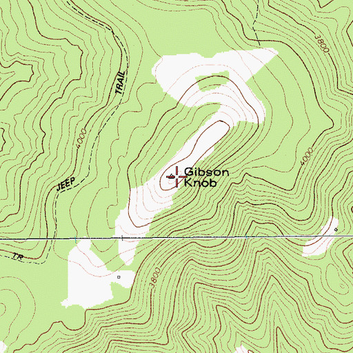 Topographic Map of Gibson Knob, WV