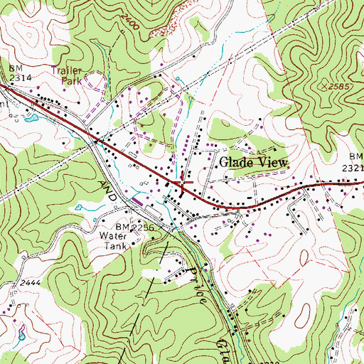 Topographic Map of Glade View, WV