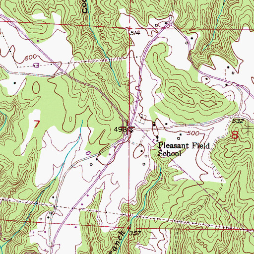 Topographic Map of Pleasant Field, AL
