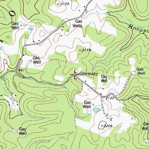 Topographic Map of Gormley, WV