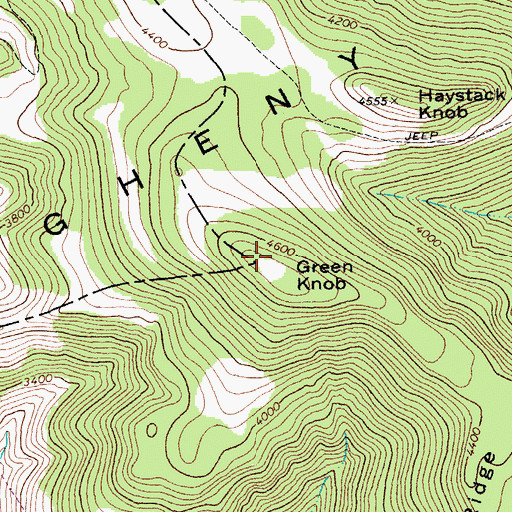 Topographic Map of Green Knob, WV