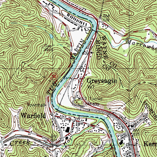 Topographic Map of Greyeagle, WV