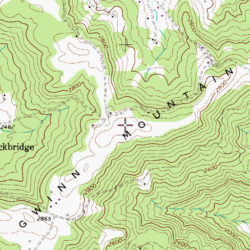 Topographic Map of Gwinn Mountain, WV