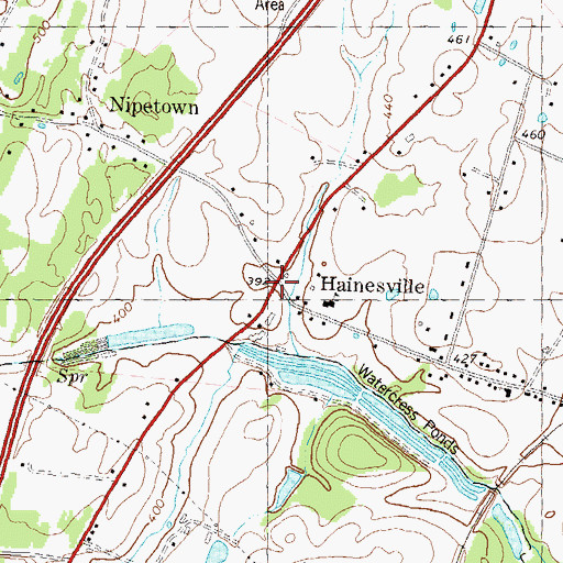 Topographic Map of Hainesville, WV