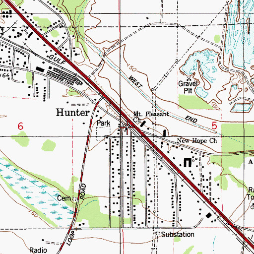 Topographic Map of Mount Pleasant African Methodist Episcopal Zion Church, AL