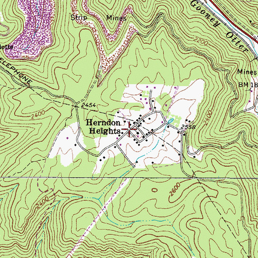 Topographic Map of Herndon Heights, WV