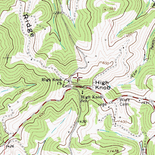 Topographic Map of High Knob, WV