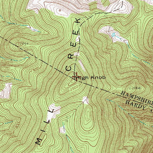 Topographic Map of High Knob, WV