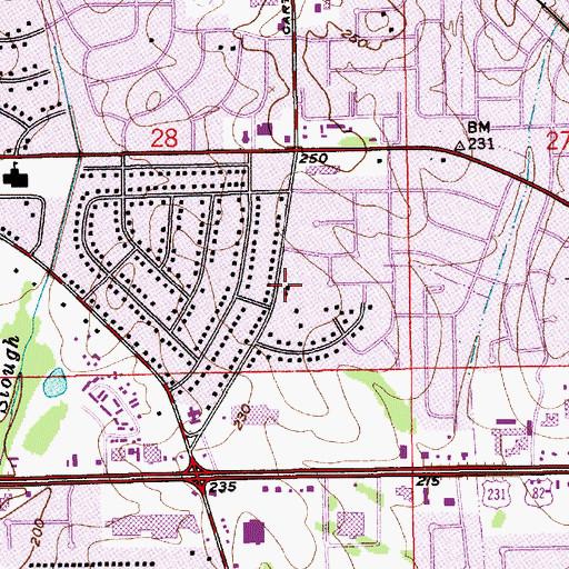 Topographic Map of Whitfield Memorial United Methodist Church, AL
