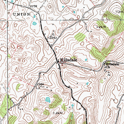 Topographic Map of Hillsdale, WV