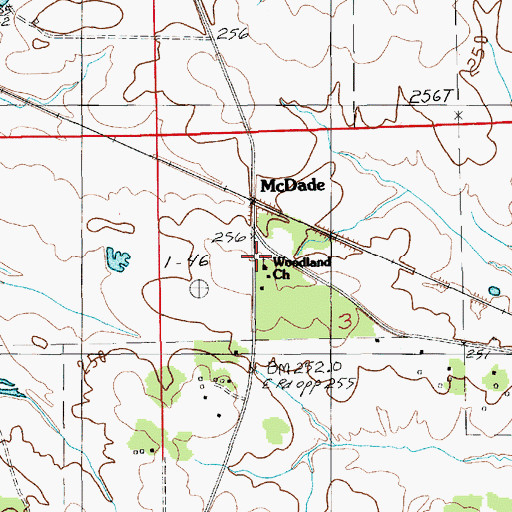 Topographic Map of Woodland United Methodist Church, AL