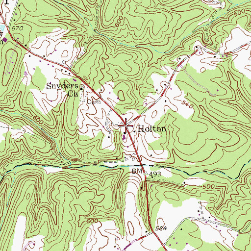 Topographic Map of Holton, WV