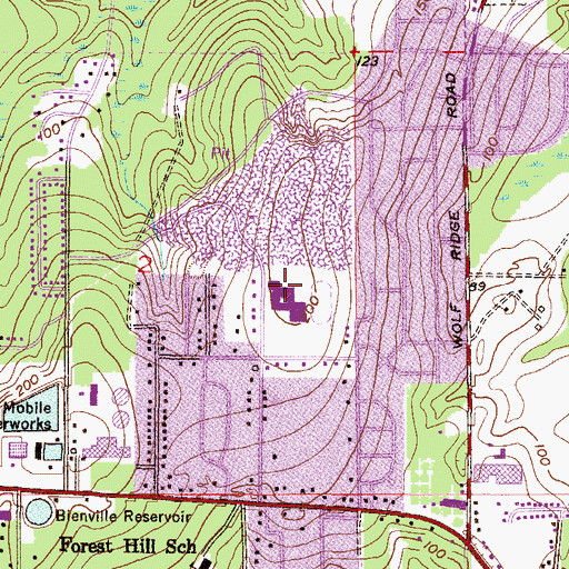 Topographic Map of C L Scarborough Middle School, AL