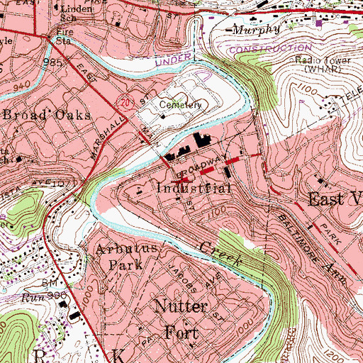 Topographic Map of Industrial, WV