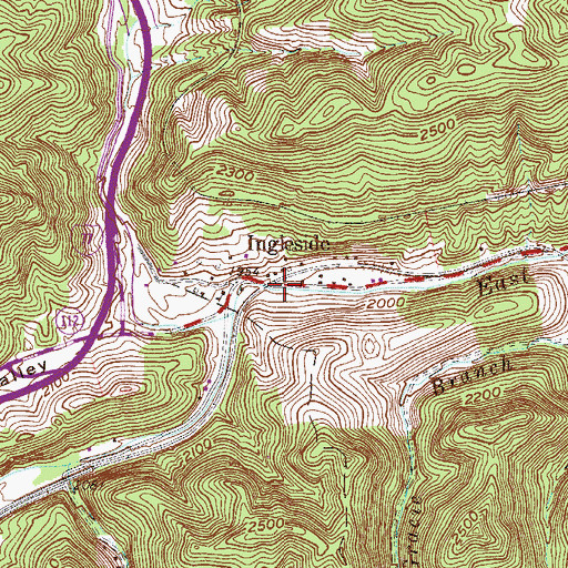 Topographic Map of Ingleside, WV