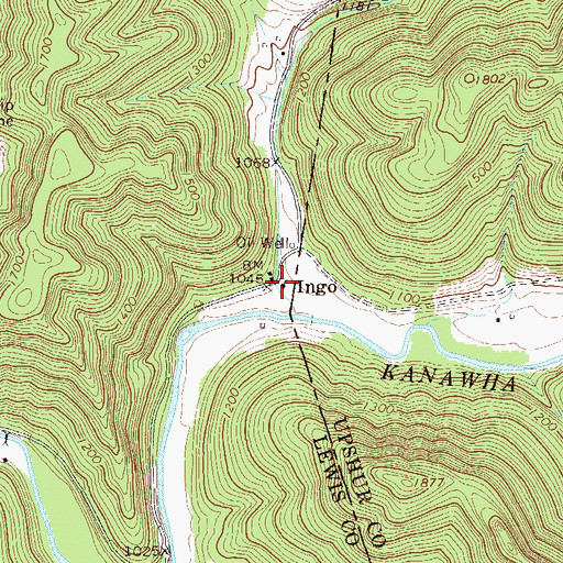 Topographic Map of Ingo, WV