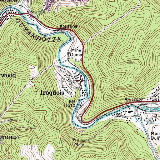 Topographic Map of Iroquois, WV