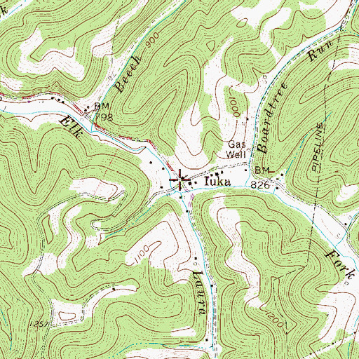 Topographic Map of Iuka, WV