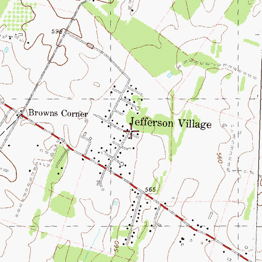 Topographic Map of Jefferson Village, WV