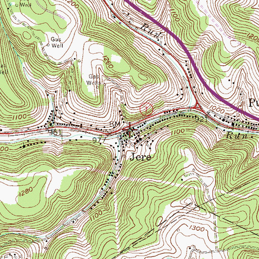 Topographic Map of Jere, WV