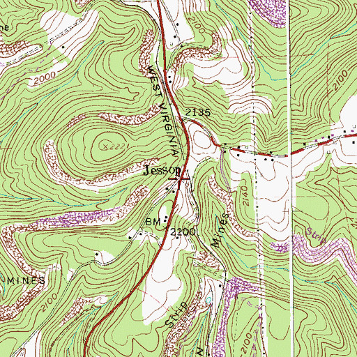 Topographic Map of Jessop, WV