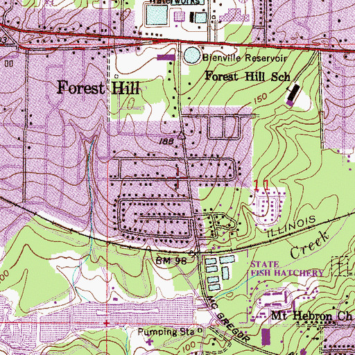Topographic Map of Forest Hill United Methodist Church, AL