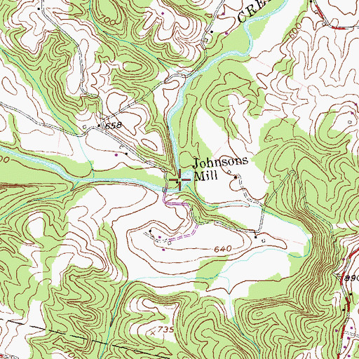 Topographic Map of Johnsons Mill, WV
