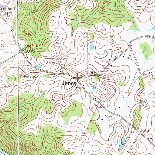Topographic Map of Jones, WV