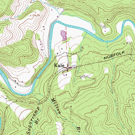 Topographic Map of Kale, WV