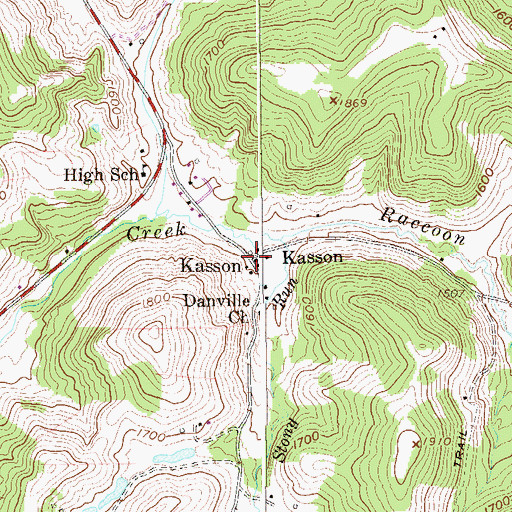 Topographic Map of Kasson, WV