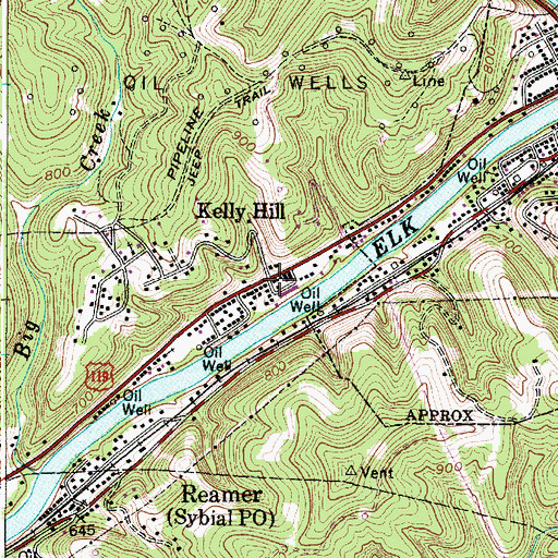 Topographic Map of Kelly Hill, WV
