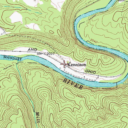 Topographic Map of Kennison, WV
