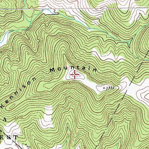 Topographic Map of Kennison Mountain, WV