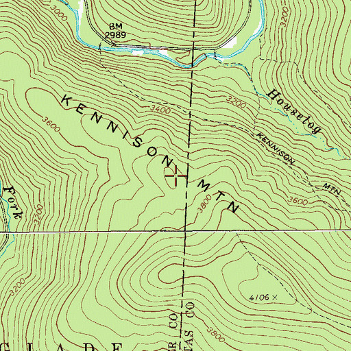 Topographic Map of Kennison Mountain, WV