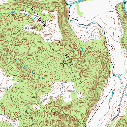 Topographic Map of Kibble Hill, WV