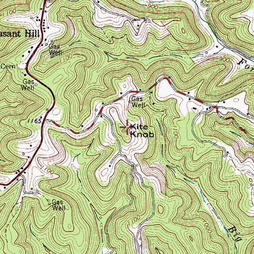 Topographic Map of Kite Knob, WV