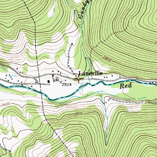 Topographic Map of Laneville, WV