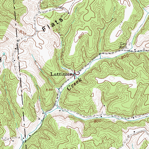 Topographic Map of Lattimer, WV