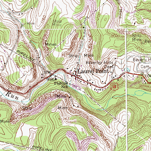 Topographic Map of Laurel Point, WV