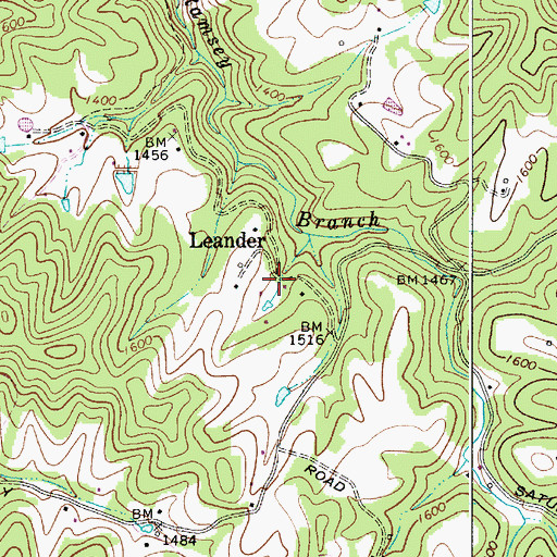 Topographic Map of Leander, WV