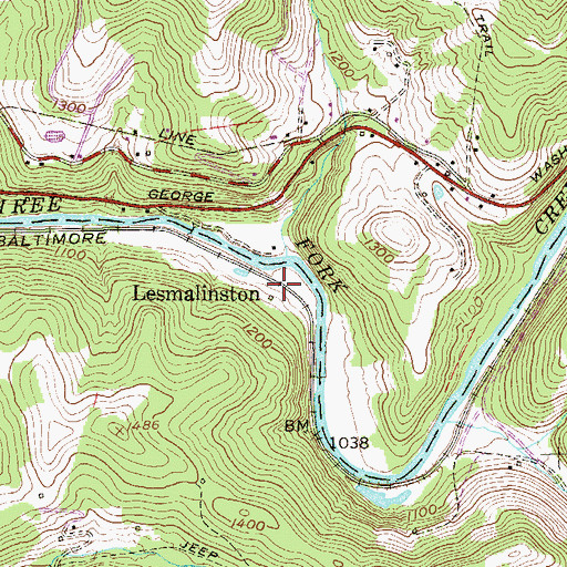 Topographic Map of Lesmalinston, WV