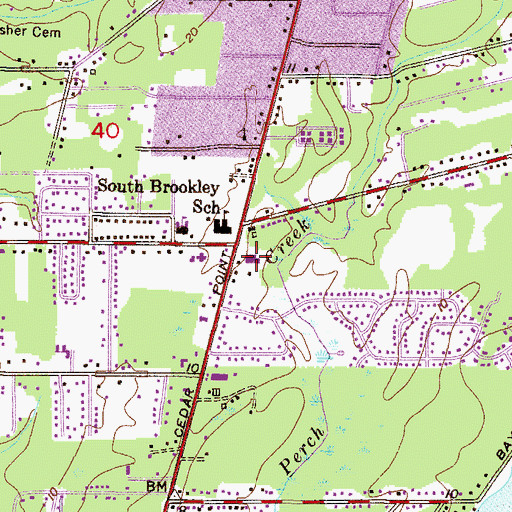 Topographic Map of South Brookley United Methodist Church, AL