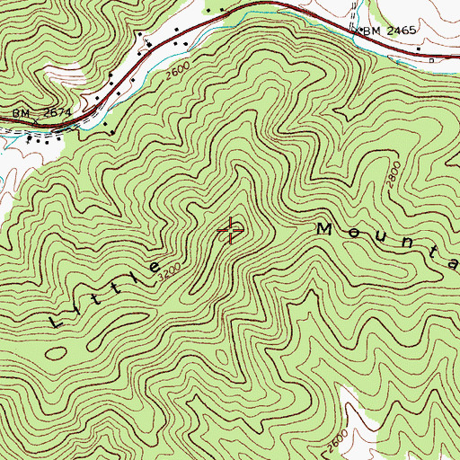 Topographic Map of Little Mountain, WV