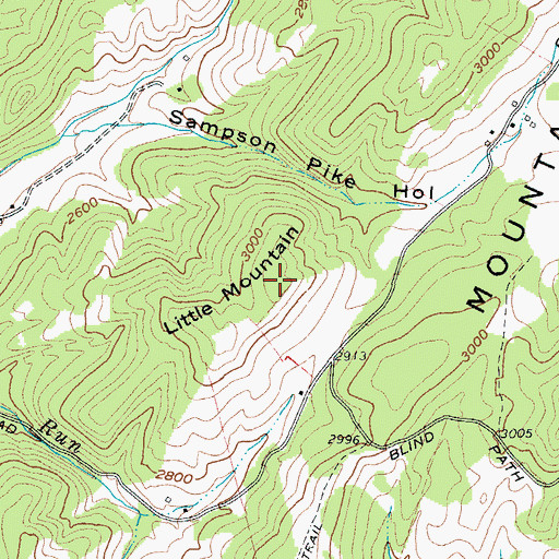 Topographic Map of Little Mountain, WV