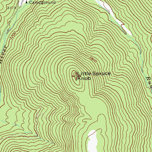 Topographic Map of Little Spruce Knob, WV