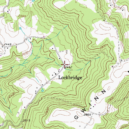 Topographic Map of Lockbridge, WV