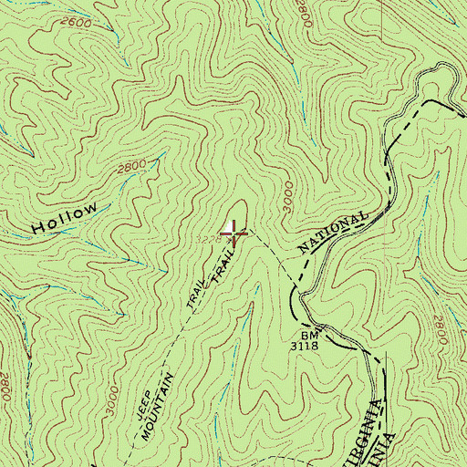 Topographic Map of Lockridge Mountain, WV