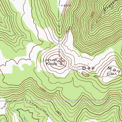 Topographic Map of Locust Knob, WV