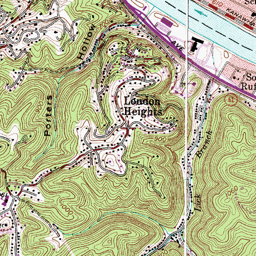 Topographic Map of Loudon Heights, WV